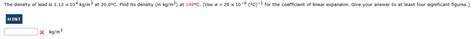 Solved ×kg/m3 | Chegg.com