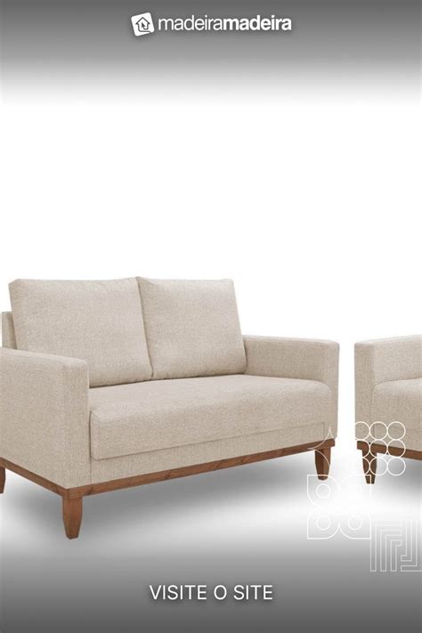 Conj Poltrona E Living Namoradeira Sara Linho Nude MadeiraMadeira Poltrona Moveis
