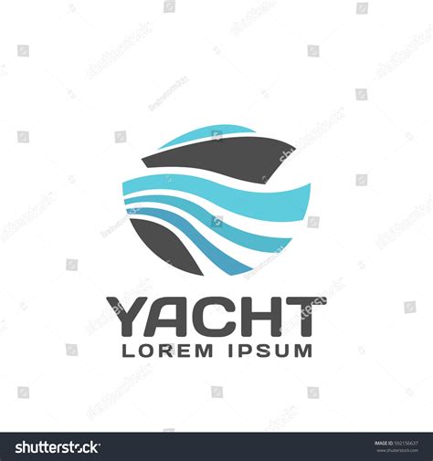 Yacht On Waves Icon Yacht Logo Stock Vector (Royalty Free) 592156637