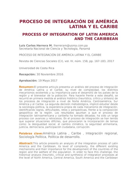 Proceso DE Integración DE América Latina Y EL Caribe PROCESO DE INTEGRACIÓN DE AMÉRICA LATINA