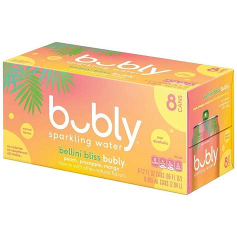 Bubly Bellini Bliss Sparkling Water 8pk 12 Fl Oz Cans In 2022