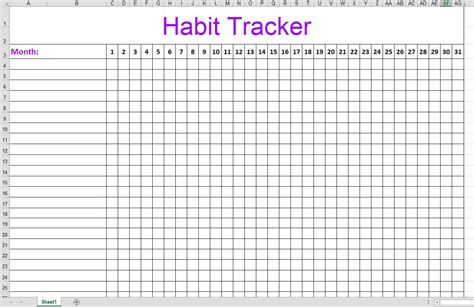 Habit Tracker Template Excel Free Printable Templates