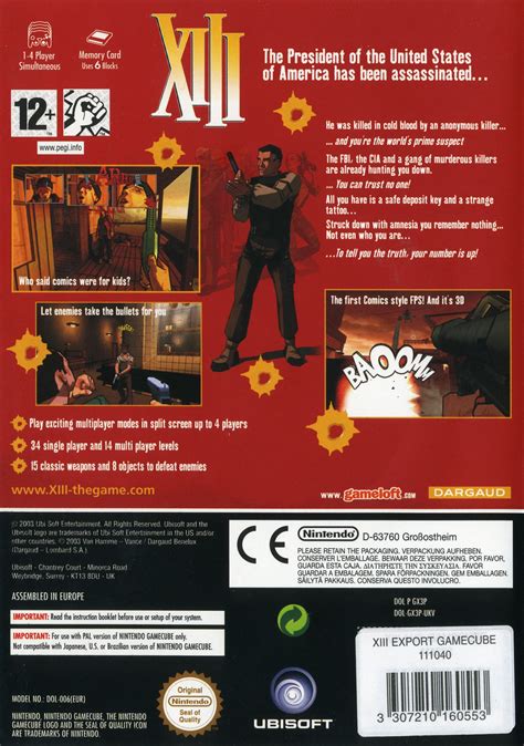 XIII (EU,US) (EN,ES,FR) (2003) (FPS) (ISO,RVZ) (Game Cube) : The Data