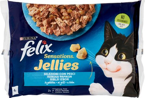 FELIX Sensation Jellies Hrana za mačke losos pastrmka 4x85g Cenoteka