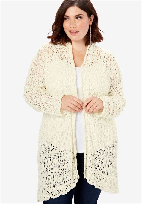 Crochet Cardigan Plus Size Cardigans Roamans Crochet Cardigan Pattern Free Crochet