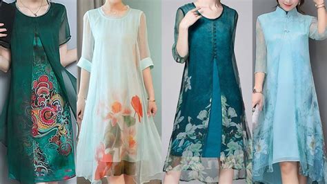 Latest Stylish Trendy Chiffon Long Shirt Design Double Shirts Design Middy Dresses Collection