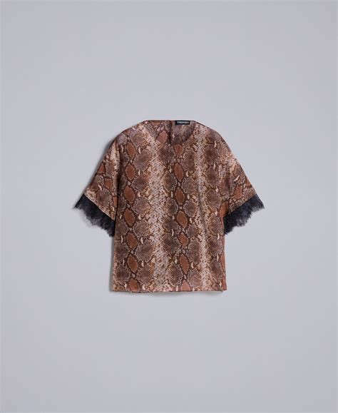 Animal Print Chiffon Silk Blouse