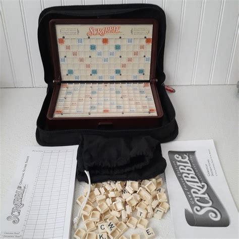 Complete Scrabble Game Folio Edition Zippered Travel Case Portable