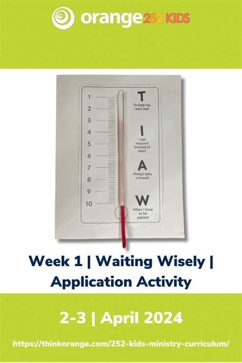 Week 1 Waiting Wisely Application Activity In 2024 Kids Ministry