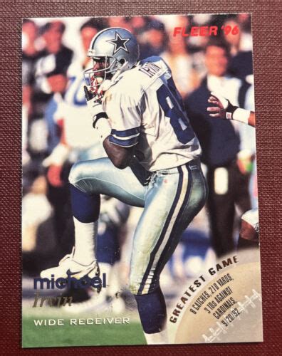 Michael Irvin Fleer Greatest Games Card Nm Mt Bigjs Dallas