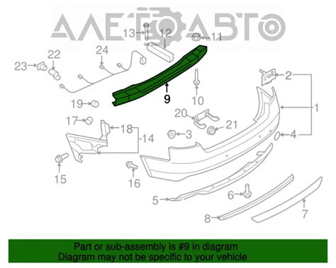 Усилитель заднего бампера Audi A4 B8 08 16 седан 8t0807313 купить в