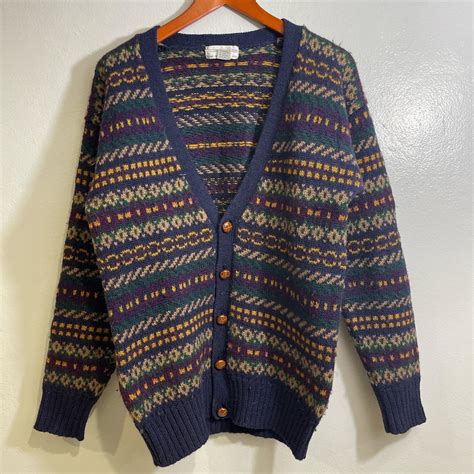 Vintage Kurt Cobain Cardigan Abstract Patterns By Depop