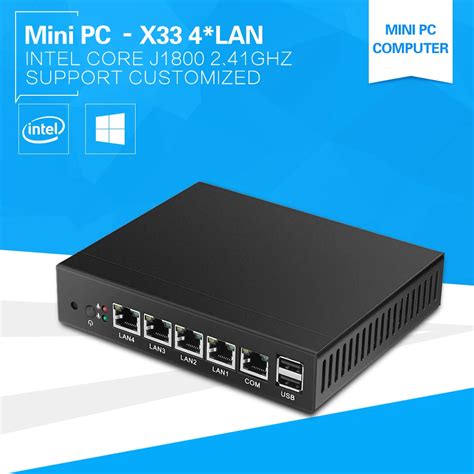 Купить 4 * разъем RJ-45 сети Ethernet порты мини-пк на базе Celeron ...