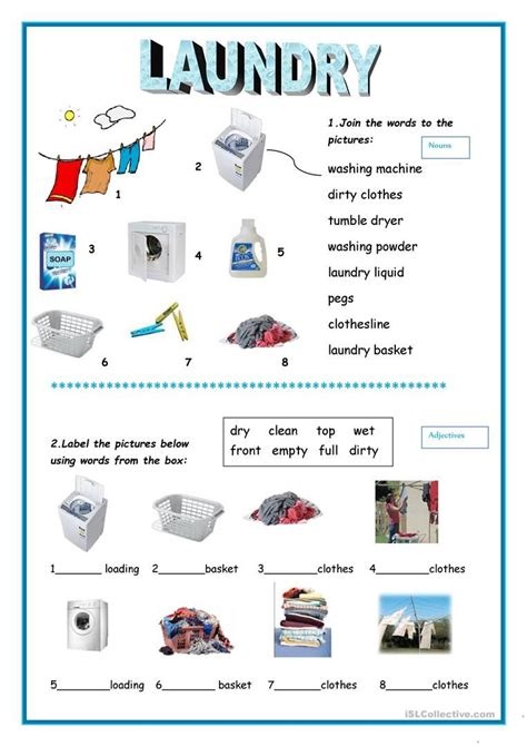 Life Skills Laundry Worksheets
