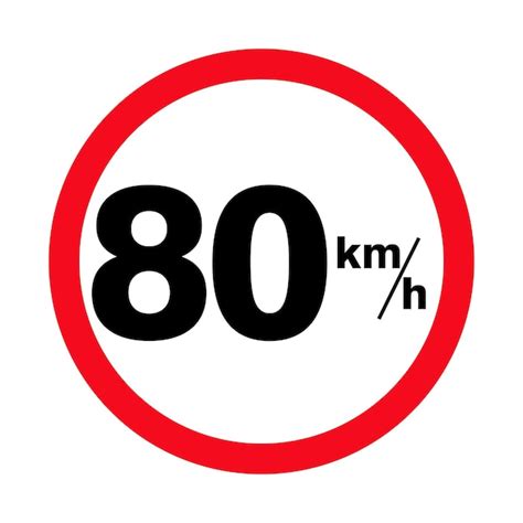 Signe De Limite De Vitesse Maximale De Route Isolée 80 Km Par H Signe