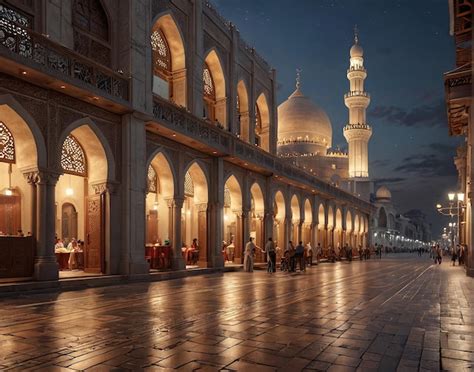 Premium Photo The Courtyard Of The Grand Mosque