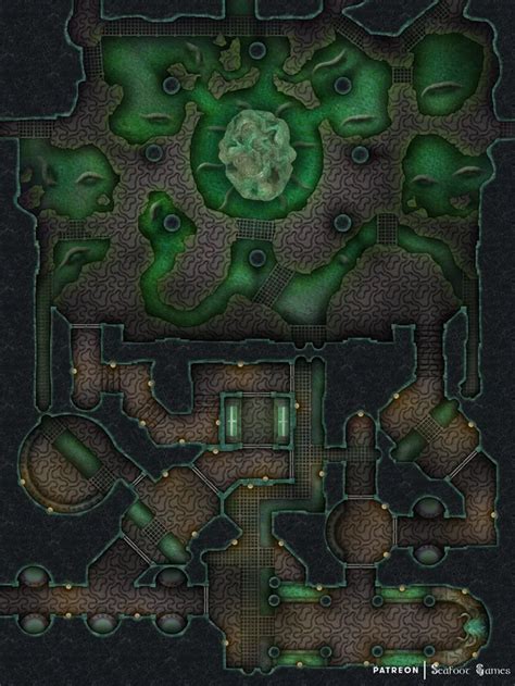 Mindflayers Lair 40x30 Battlemap Battlemaps Dungeon Maps Dnd