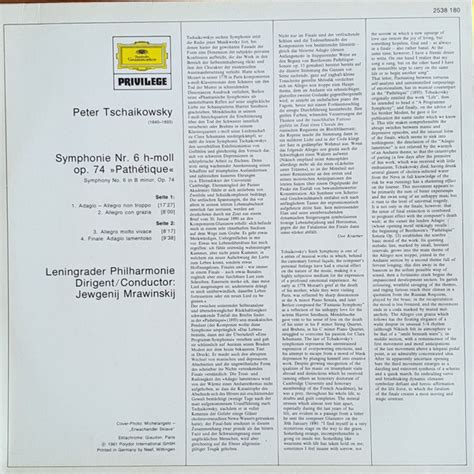 Tchaikovsky Leningrad Philharmonic Orchestra Yevgeny Mravinsky