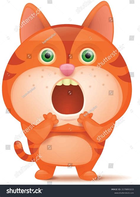 Cute Orange Cat Cartoon Characters Fun Stock Vector Royalty Free