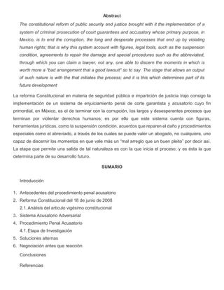 Negociaci N Antes Que Reacci N En El Sistema Acusatorio Pdf