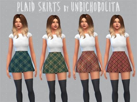 Plaid Skirts At Sims 4 Female Clothes