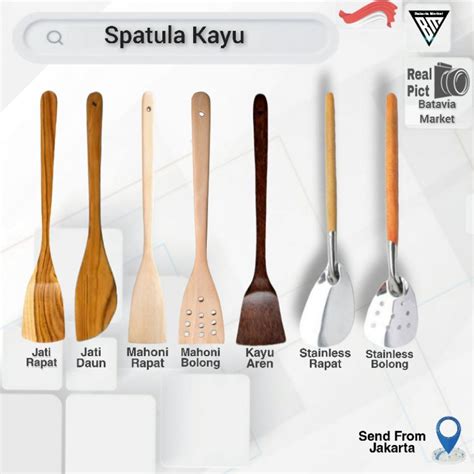 Jual Spatula Kayu Jati Aren Mahoni Stainless Sutil Sodet Shopee