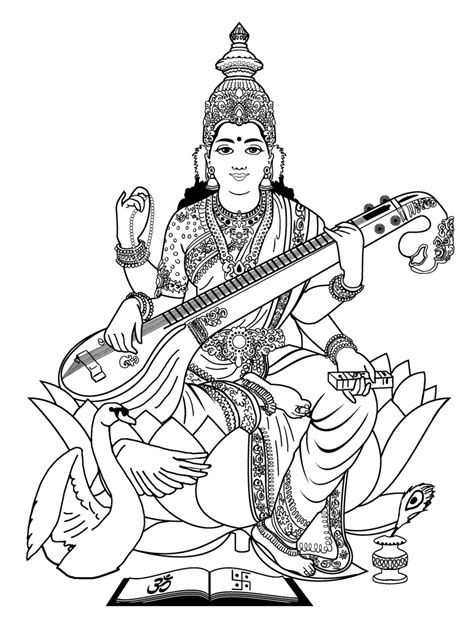 Saraswati Drawing at GetDrawings | Free download