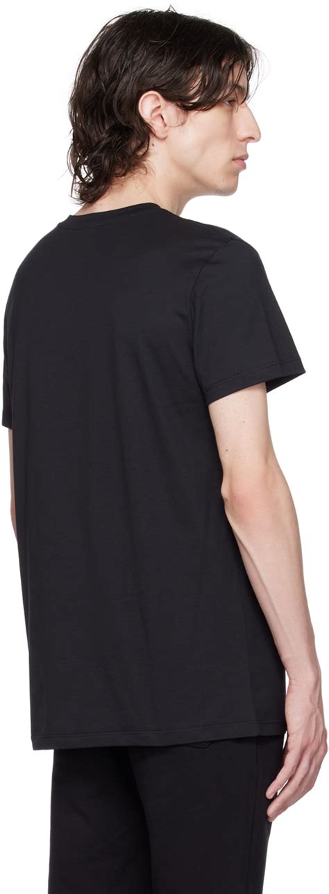 Balmain Black Flocked T Shirt Balmain