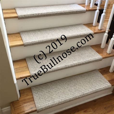 Rustic Charm Oak Heather 100 Wool True Bullnose Padded Carpet Stair