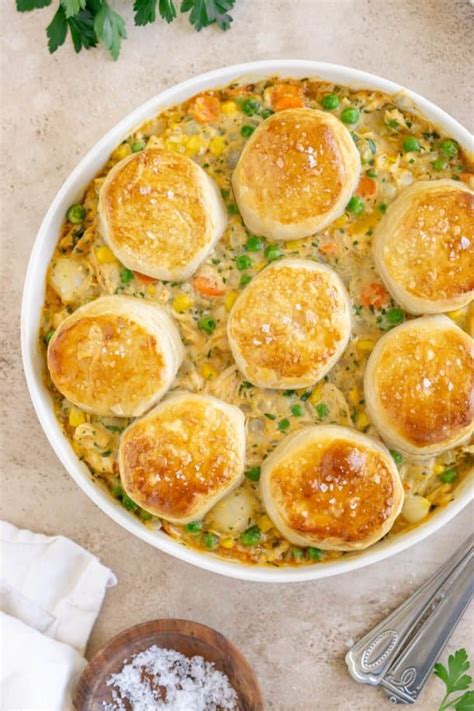 Turkey Pot Pie With Biscuits Recipe Jz Eats