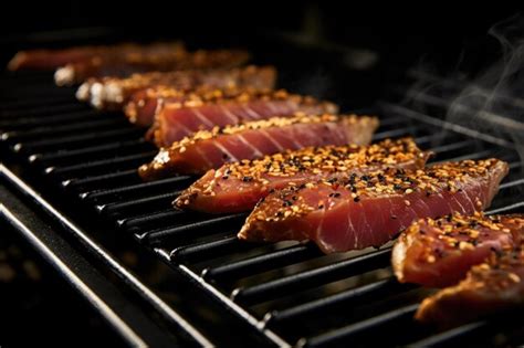 Filete de atún a la parrilla con semillas de sésamo visiblemente