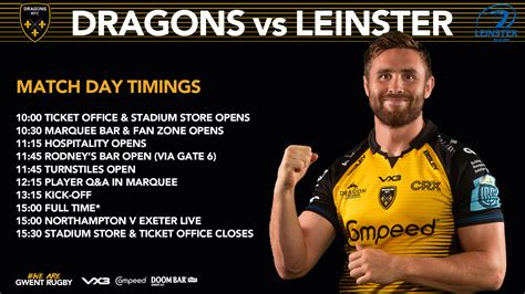 Dragon News Your Match Day Guide Vs Leinster Rugby