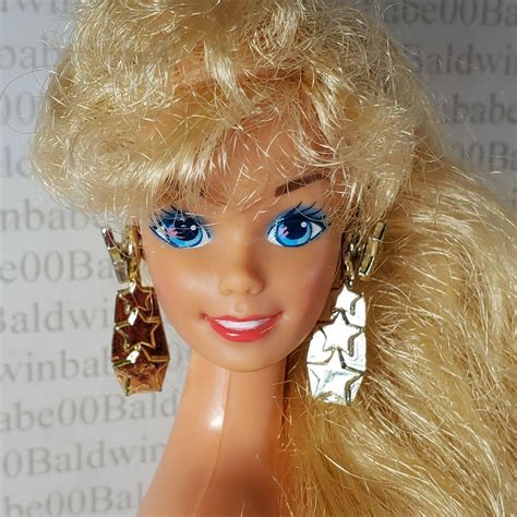 A80 ~ Nude Barbie Blonde Blue Eyes 1992 Hollywood Hair Superstar Doll For Ooak 3854351400