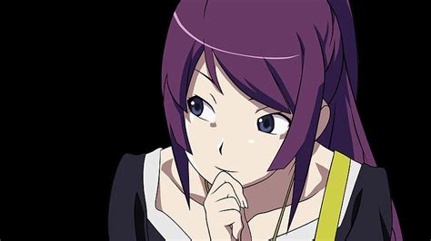 Anime Monogatari Series Purple Hair Hitagi Senjōgahara