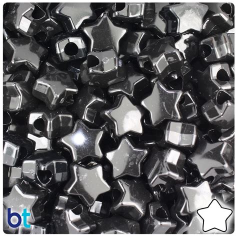 Beadtin Black Opaque Mm Star Plastic Pony Beads Pcs Michaels