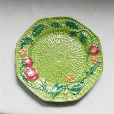 Vintage Japan Majolica Plate Green By Oakandcrowsundries On Etsy