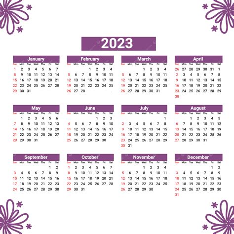 Calendario Morado 2023 Png Calendario Año Nuevo 2023 Png Y Psd Para Descargar Gratis Pngtree