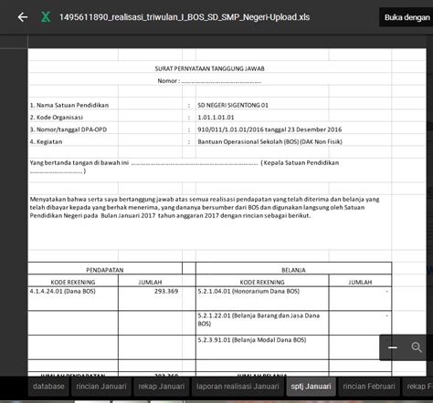 Format Terbaru Laporan Realisasi Bos Tahun Sang Pencari Ilmu