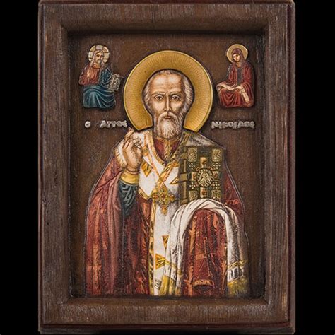 Ръчно рисувана икона на Свети Никола. Икона за подарък за сватба ...