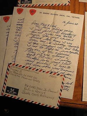 4 Vietnam War Letters USMC Soldier 3rd Marine Division 1968-1969 ...