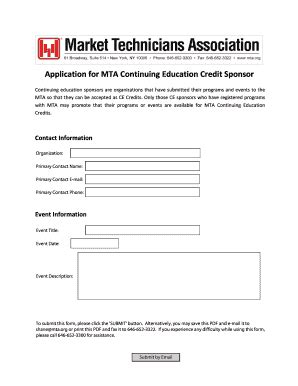 Fillable Online Docs Mta Application For Mta Continuing Education