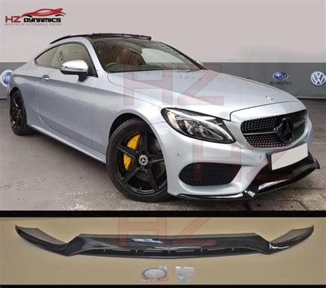 Gloss Black Front Lip Splitter Spoiler For Mercedes C Class W