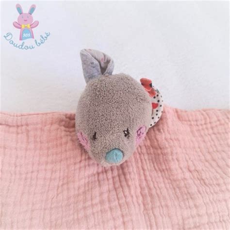 Doudou Plat Souris Lange Rose Les Jolis Trop Beaux Moulin Roty