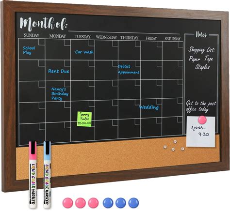 Amazon Thought Chalkboard Calendar Corkboard Combo X