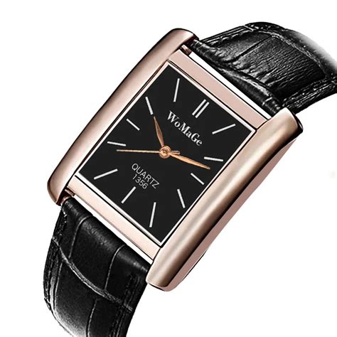 Rose Gold Rectangle Women Watches Luxury Brand Womage Wrist Watches for ...