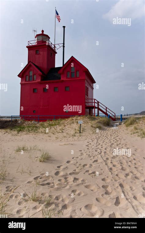 Tulip Time Festival Dutch Holland Michigan In USA Big Red Light House