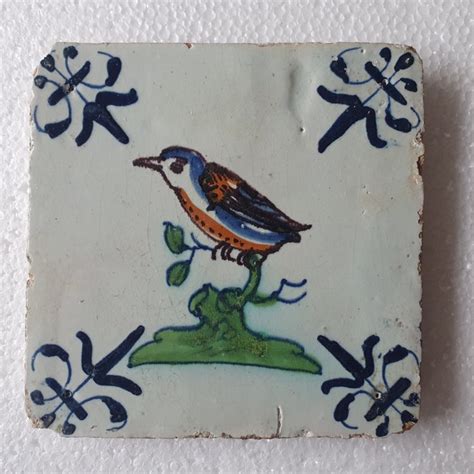 Antique Tile Kingfisher Rare Earthenware Catawiki