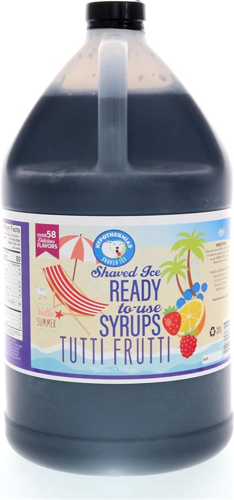 Hypothermias Tutti Frutti Ready To Use Gallon 128 Fl Oz Hawaiian Snow Cone