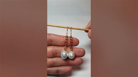 Серьги барочный жемчуг на цепочке. Серебро с позолотой. #жемчугбарокко ...