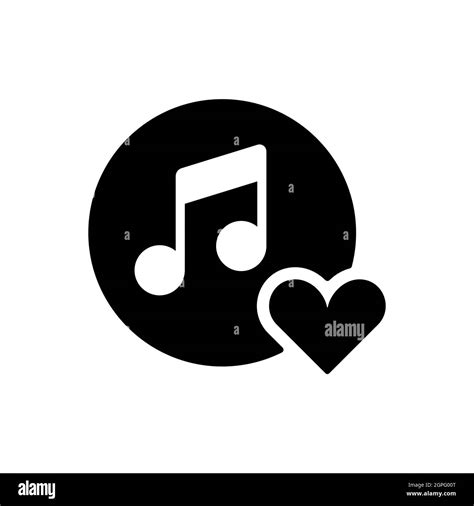 Musical Note Glyph Icon And Favorite Like Symbol Stock Vector Image